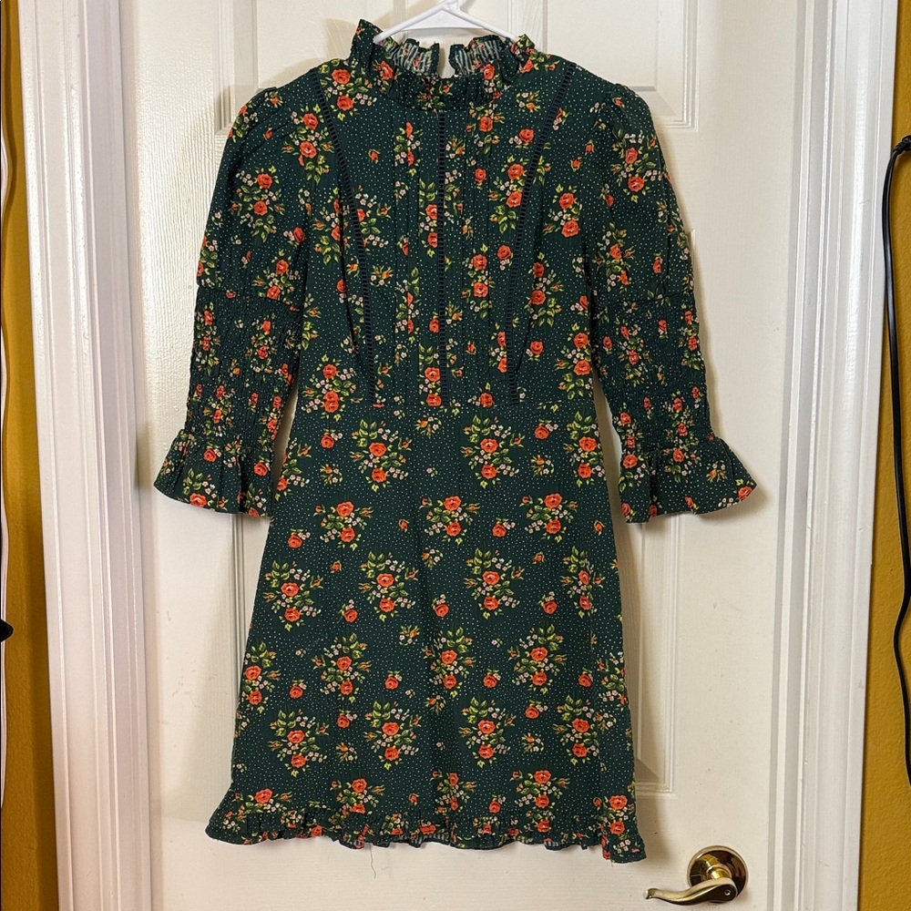Laura Ashley Green Floral Midi Dress